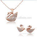 2014 NEW DESIGN FASHION JEWELRY SET, CHARM 18K GOLD PLATED SWAN JEWELRY SET, COSTUME NECKLACE EARRINGS JEWELRY SET